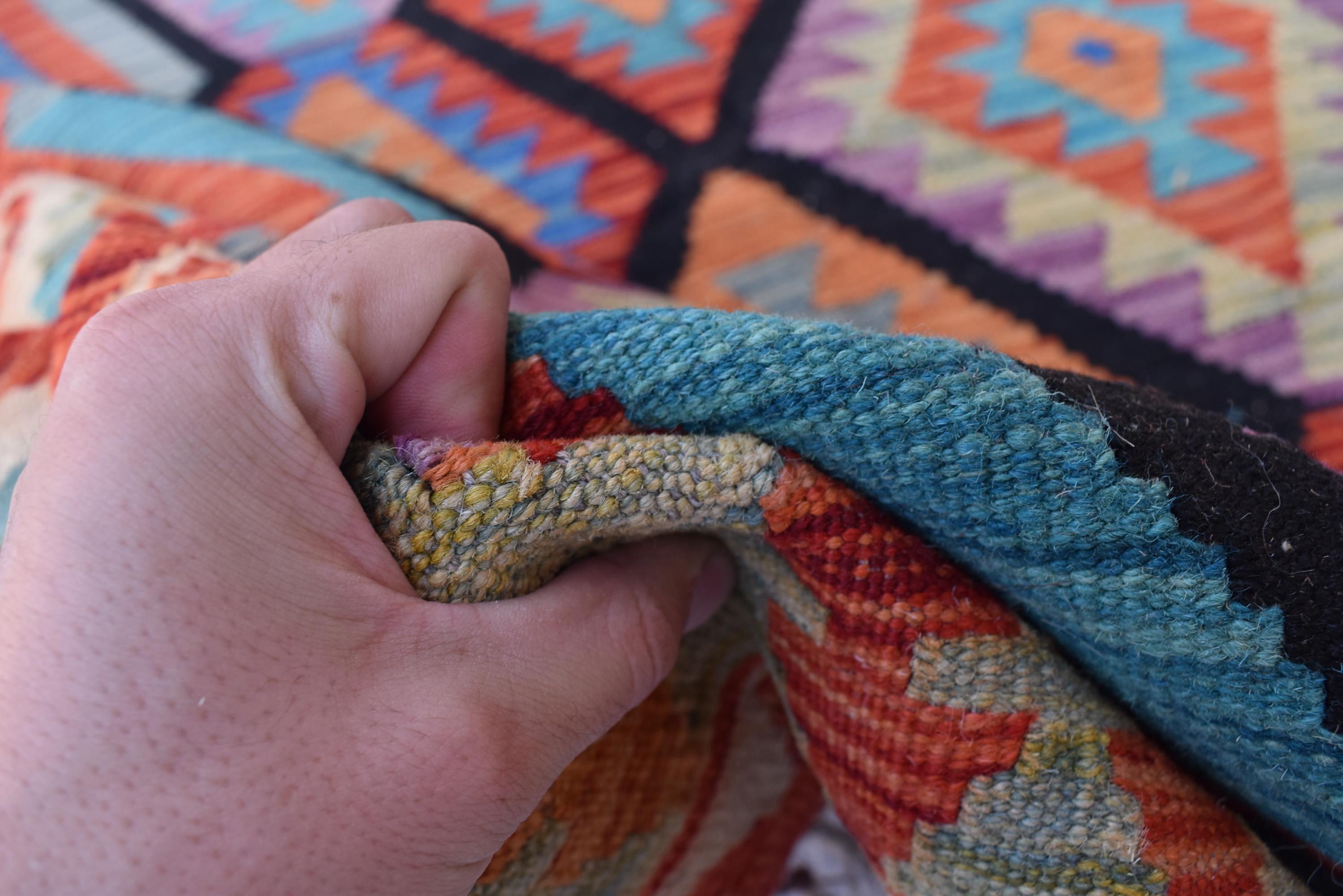 Beautiful Tribal Vintage Gilam - 6.9x5.2 ft | Handwoven Afghan Kilim Rug for Classic Decor