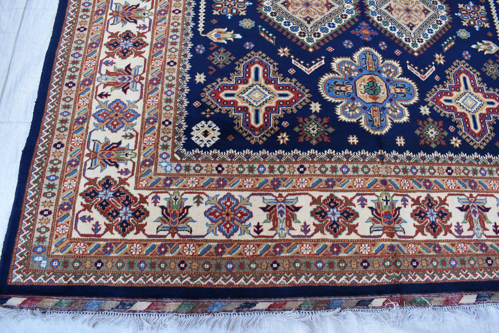 Handmade Kashi Maranus Carpet - 9.10x6.7 ft | Authentic Afghan Rug with Traditional Patterns