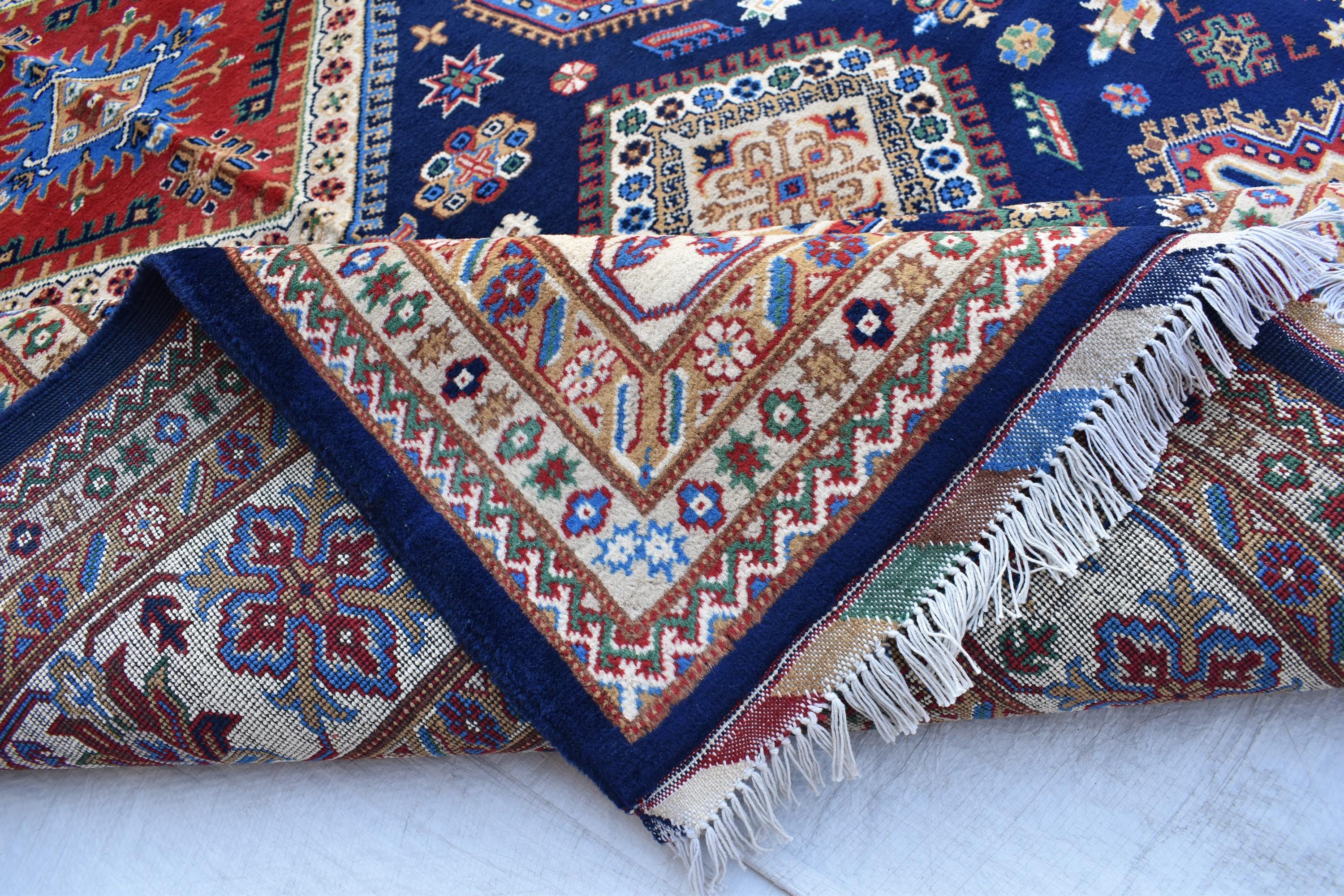 Handmade Kashi Maranus Carpet - 9.10x6.7 ft | Authentic Afghan Rug with Traditional Patterns