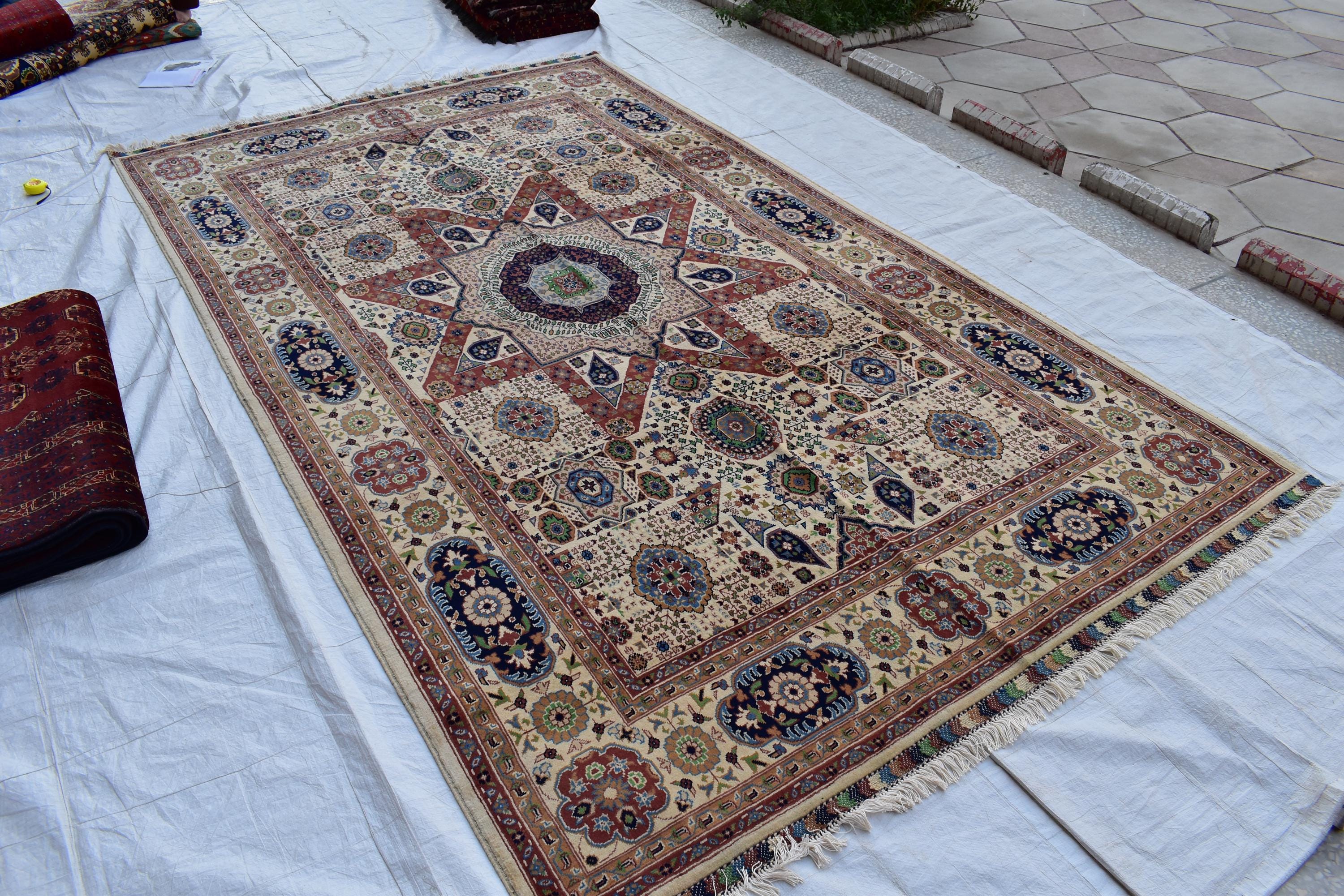 Chob Rang Carpet - 11.5x6.7 ft | Handwoven Afghan Rug with Rich Patterns and Colors