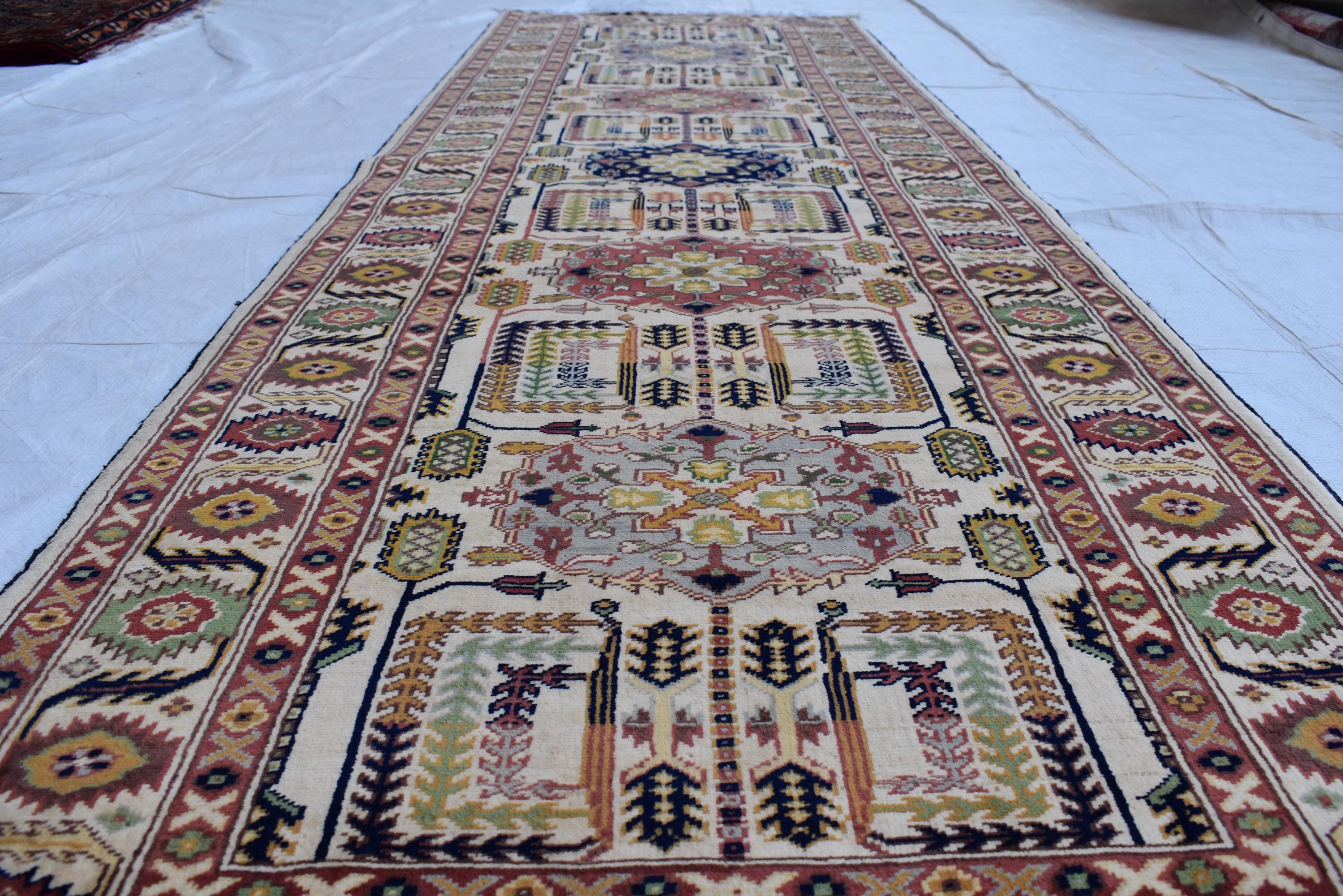 Stunning Ali Khwaja Runner Rug - 10x2.1 ft | Handwoven Afghan Carpet for Hallways, Entryway, Narrow Rug, Rustic Hallway Rug