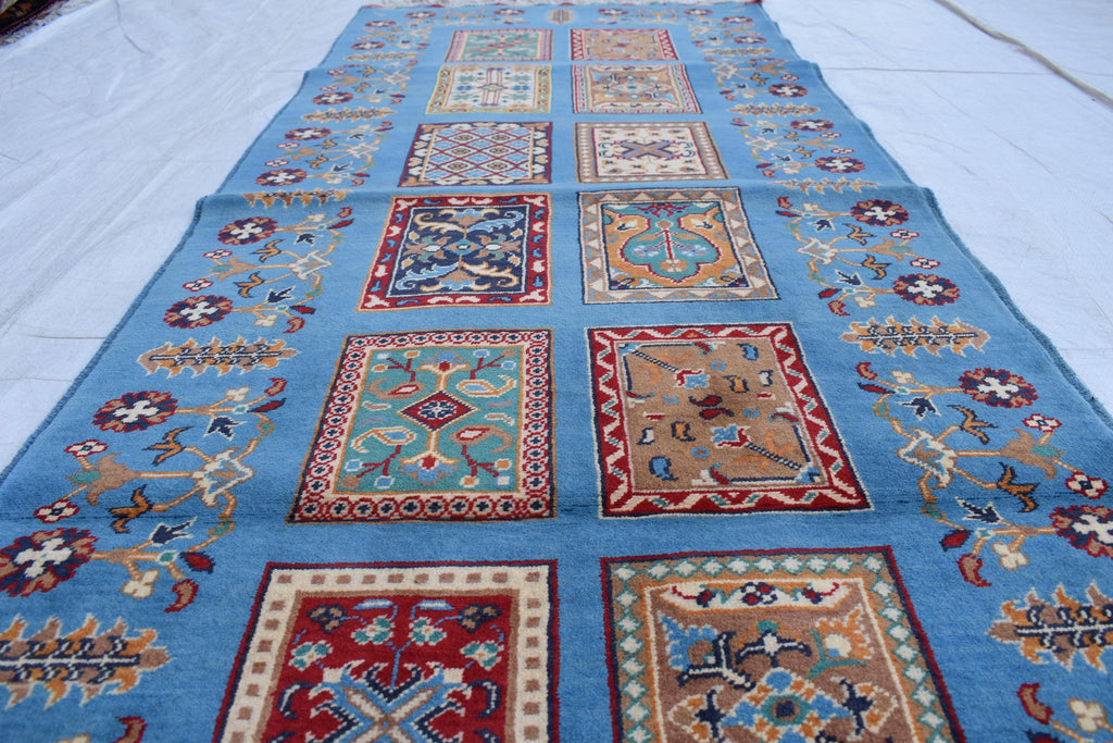 Handwoven Ayni Runner - 6.11 x 2.9 ft | Traditional Afghan tribal carpet for Hallway Runner, Entryways long Runner