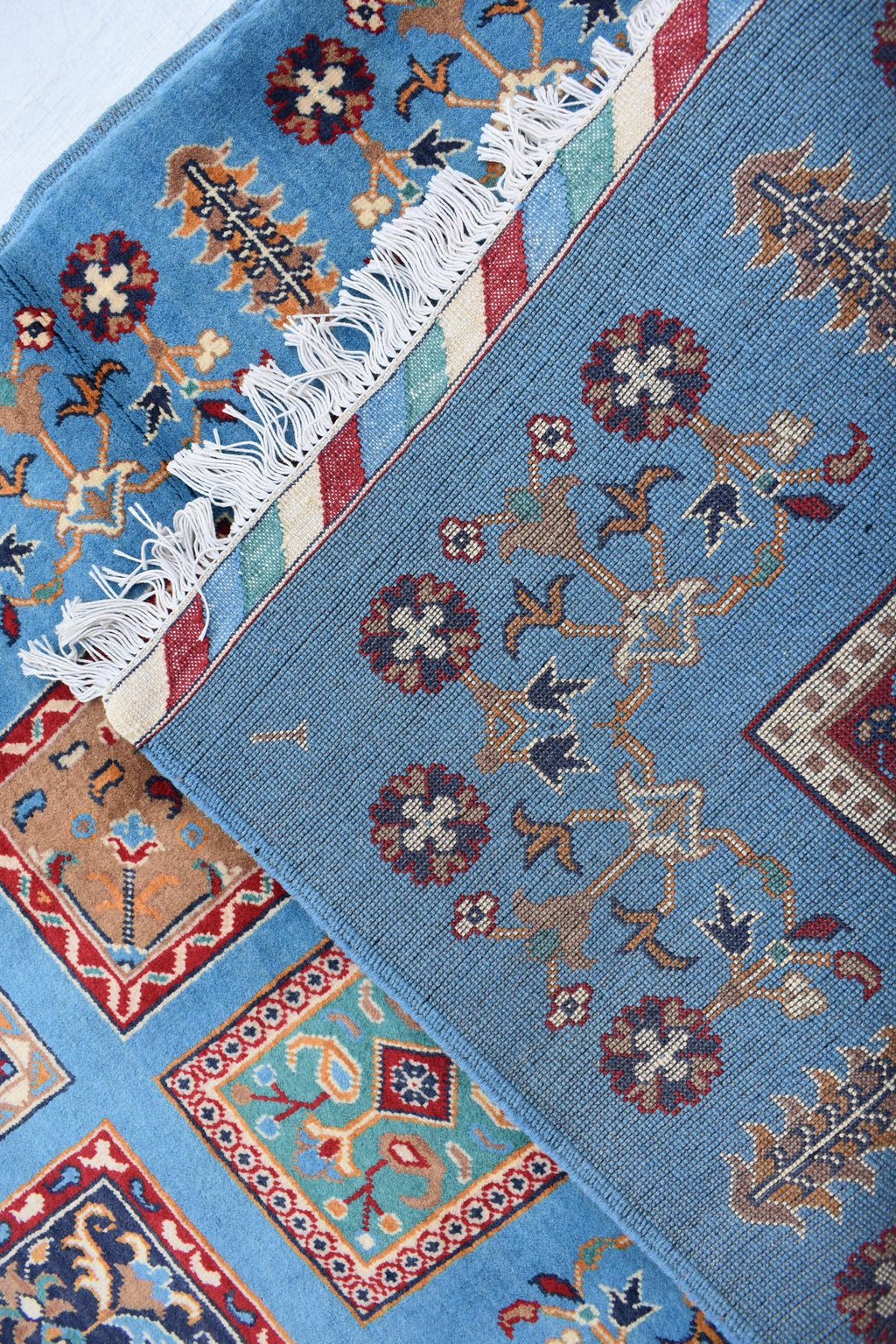 Handwoven Ayni Runner - 6.11 x 2.9 ft | Traditional Afghan tribal carpet for Hallway Runner, Entryways long Runner