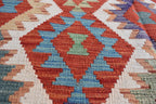 Vintage Tribal Afghan Kilim - 9.7 x 6.8 ft | Handwoven Wool Rug with Authentic Boho Design | Living Room Rug | Farm House Rug