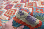 Vintage Tribal Afghan Kilim - 9.7 x 6.8 ft | Handwoven Wool Rug with Authentic Boho Design | Living Room Rug | Farm House Rug