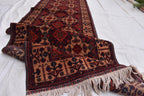 Tribal Yousafi Runner Rug - 12.9 x 3 ft | Handwoven Afghan Wool Carpet with Geometric Patterns | Hallway Runner | Entryway Rug