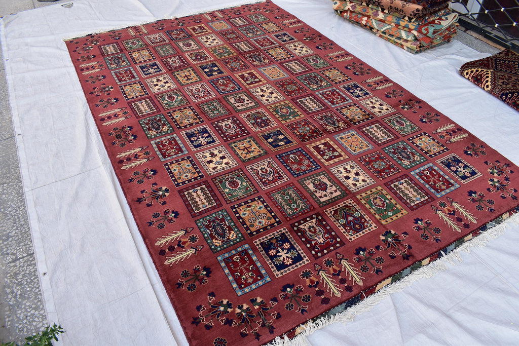 Handmade Afghan Tribal Rug – Geometric Patchwork Design – 10.6 x 6.10 ft – Vibrant Wool CarpetAyni | Living Room Rug