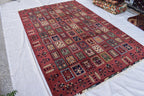 Handmade Afghan Tribal Rug – Geometric Patchwork Design – 10.6 x 6.10 ft – Vibrant Wool CarpetAyni | Living Room Rug