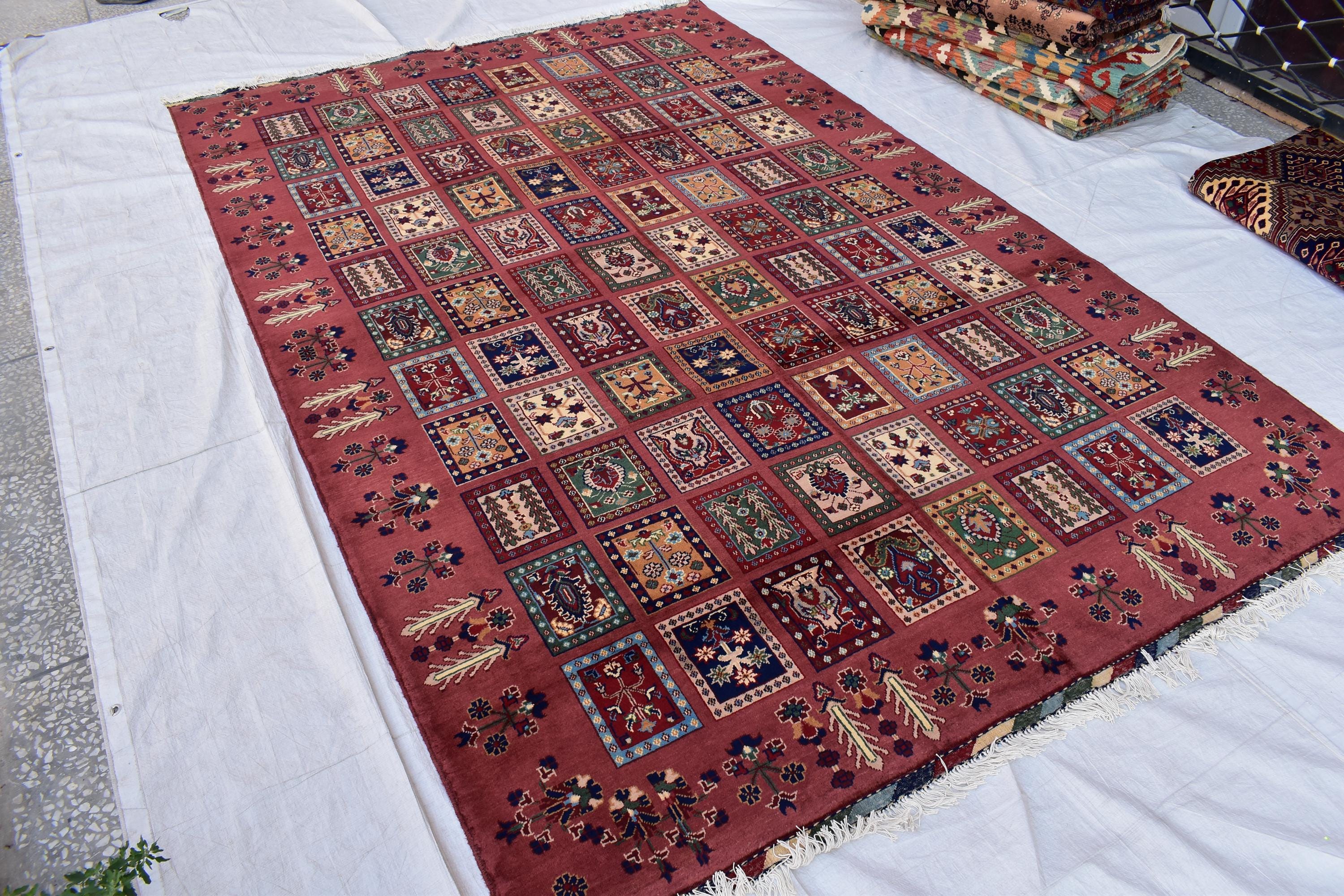 Handmade Afghan Tribal Rug – Geometric Patchwork Design – 10.6 x 6.10 ft – Vibrant Wool CarpetAyni | Living Room Rug