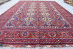 Handwoven Yousafi Tribal Afghan Carpet – 10 x 6.7 ft – Authentic Wool Rug with Traditional Motifs