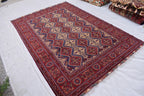 Handwoven Yousafi Tribal Afghan Carpet – 10 x 6.7 ft – Authentic Wool Rug with Traditional Motifs