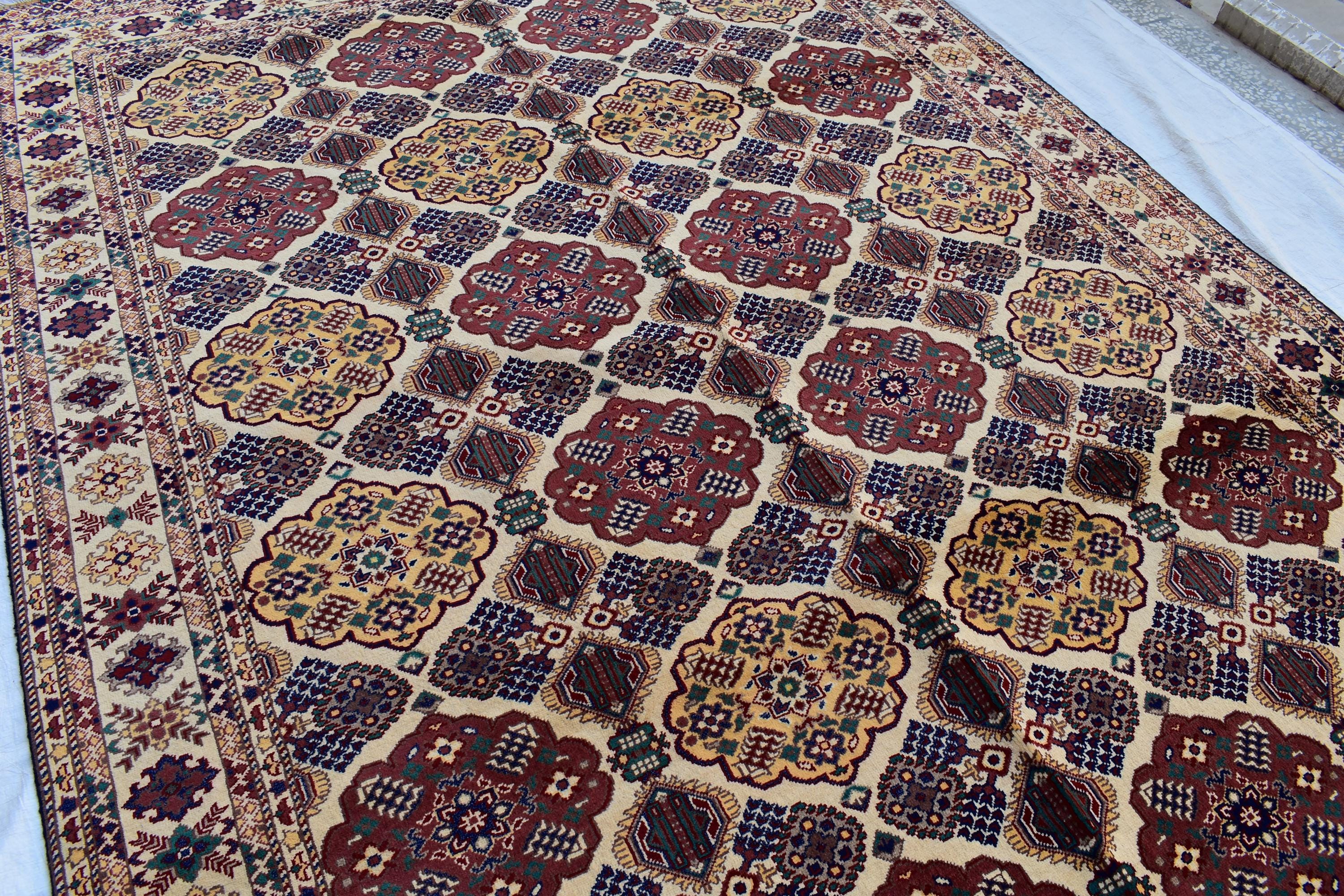 Handmade Baghdadi Carpet - 9.6 x 6.8 ft | Traditional Afghan Design with Intricate Patterns and Rich Colors