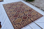 Handmade Baghdadi Carpet - 9.6 x 6.8 ft | Traditional Afghan Design with Intricate Patterns and Rich Colors