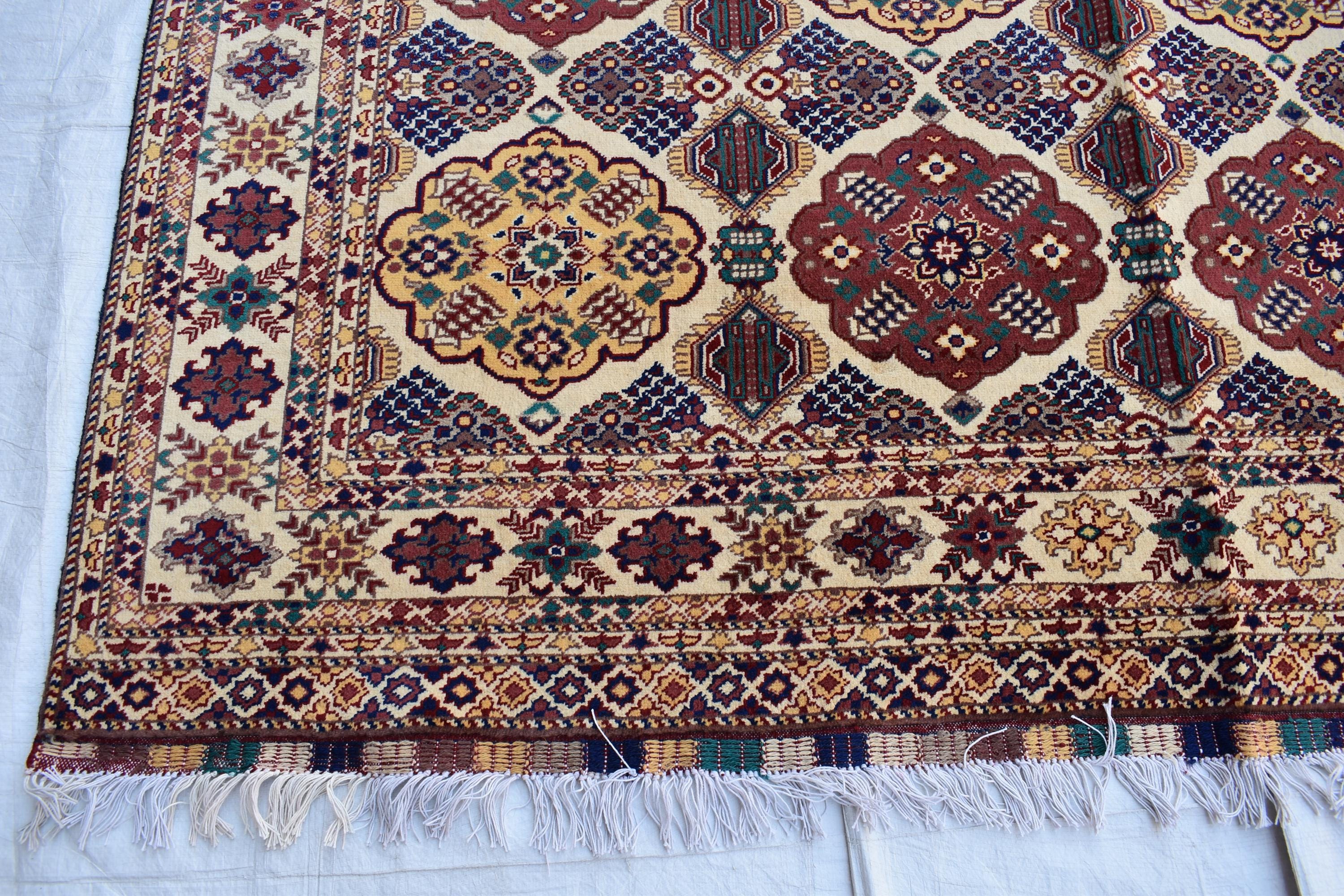 Handmade Baghdadi Carpet - 9.6 x 6.8 ft | Traditional Afghan Design with Intricate Patterns and Rich Colors