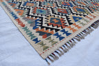 Traditional Tribal Gilam Rug - 9.5 x 6.7 ft | Authentic Handwoven Afghan Design with Rich Patterns | Farm House Rug