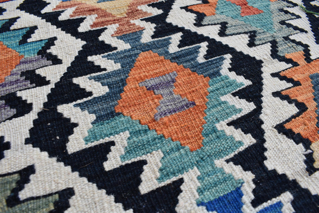 Traditional Tribal Gilam Rug - 9.5 x 6.7 ft | Authentic Handwoven Afghan Design with Rich Patterns | Farm House Rug