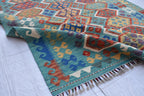 Authentic Chobi Beljik Gilam Afghan Handmade Carpet – 6.7x5.3 ft Rug, Luxurious Wool Weaving | Farm House Rug | Living Room Rug