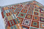 Handwoven Tribal Tradition Afghan Gilam – 9.8x6.9 ft Wool Rug, Authentic Nomadic Design | Farm House Rug | Living Room Rug