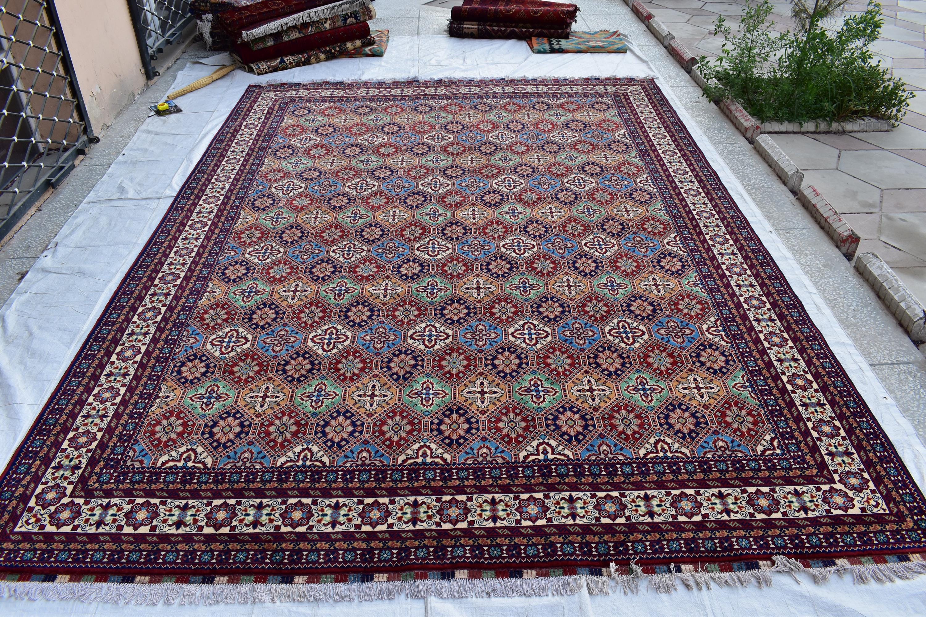 Luxurious Kashi Handmade Afghan Carpet – 16x9.9 ft Masterpiece, Premium Wool, Exquisite Craftsmanship | Large Living Room Rug