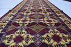 Elegant Yousafi Handmade Runner – 9.11x3 ft, Authentic Afghan Wool Rug with Timeless Design, Unique Entryway Decor, Ideal for Hallway