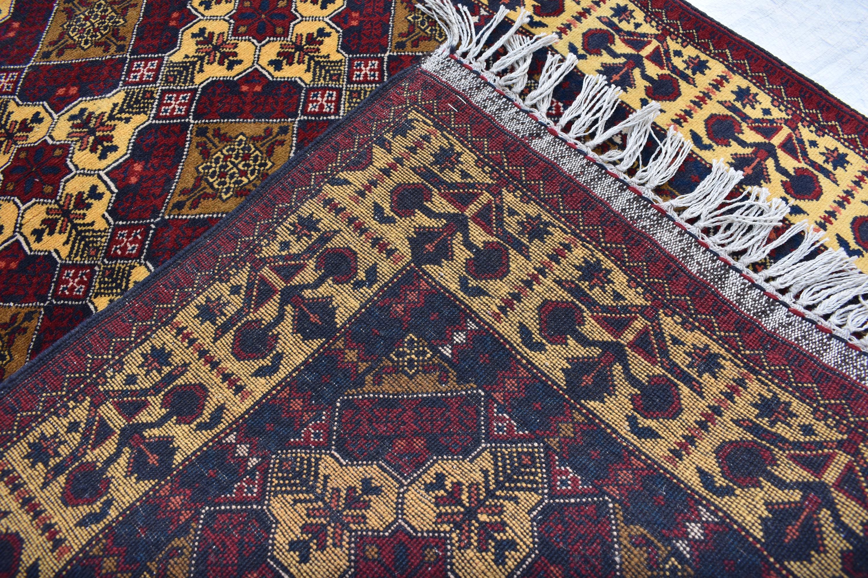 Elegant Yousafi Handmade Runner – 9.11x3 ft, Authentic Afghan Wool Rug with Timeless Design, Unique Entryway Decor, Ideal for Hallway