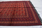 Vintage Waziri Afghan Carpet – 9.10x6.6 ft, Handwoven Wool Rug with Traditional Tribal Design