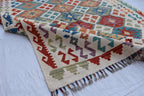 Authentic Chobi Gilam Afghan Rug – 6.15x4.10 ft, Handwoven Wool Carpet with Traditional Design | Living Room Rug