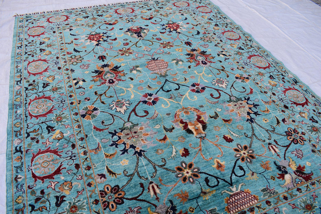 Handmade Chobi Rug – 7.11x6.1 ft: Elegant Afghan Wool Carpet with Traditional Design | Living Room Rug | Office Rug | Boho Home Decor