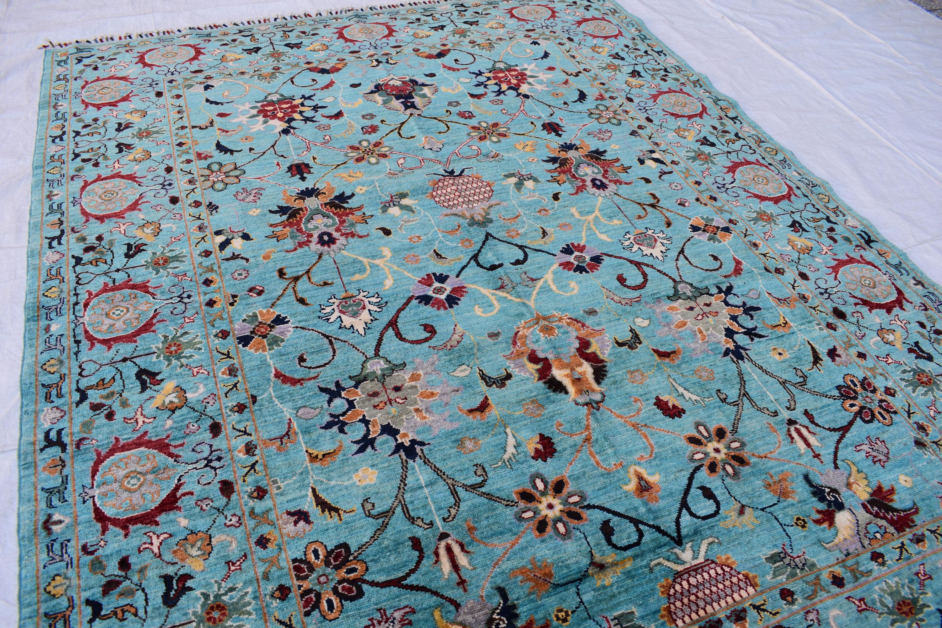 Handmade Chobi Rug – 7.11x6.1 ft: Elegant Afghan Wool Carpet with Traditional Design | Living Room Rug | Office Rug | Boho Home Decor
