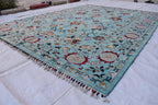 Handmade Chobi Rug – 7.11x6.1 ft: Elegant Afghan Wool Carpet with Traditional Design | Living Room Rug | Office Rug | Boho Home Decor