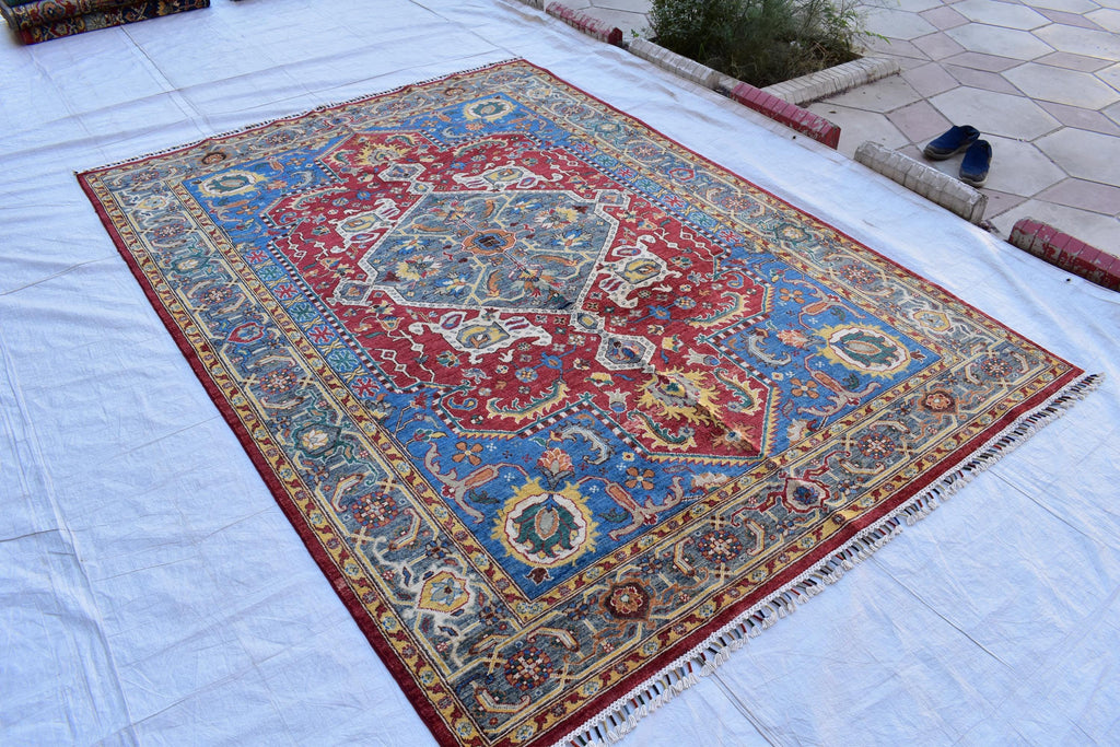 Authentic Chobi Rug – 8.10x6.4 ft: Handwoven Afghan Wool Carpet with Classic Design.
