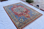 Authentic Chobi Rug – 8.10x6.4 ft: Handwoven Afghan Wool Carpet with Classic Design.