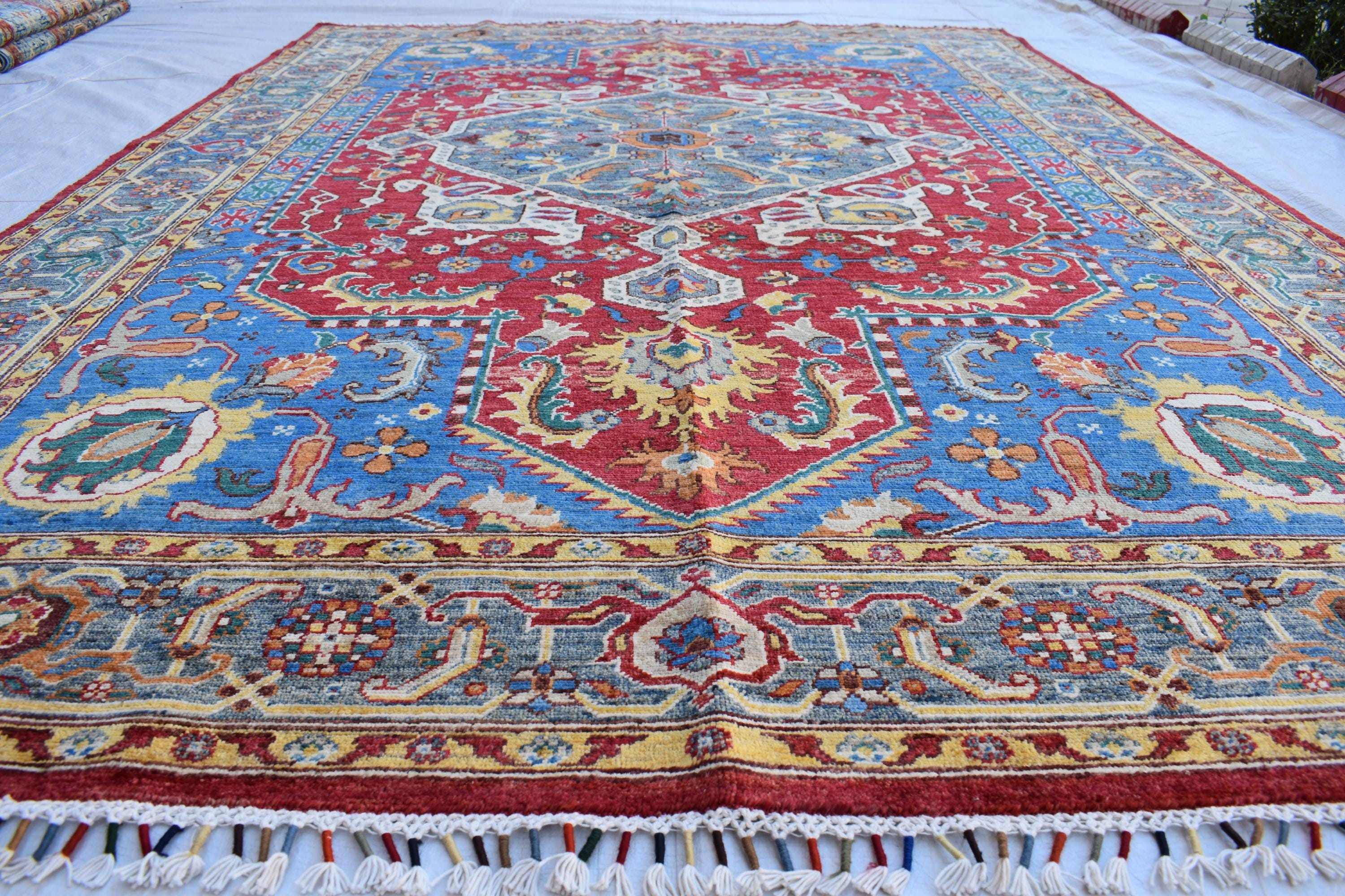 Authentic Chobi Rug – 8.10x6.4 ft: Handwoven Afghan Wool Carpet with Classic Design.