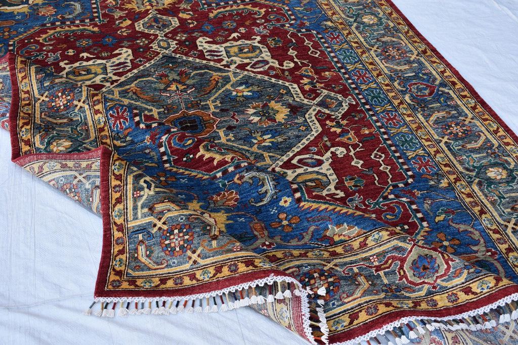 Authentic Chobi Rug – 8.10x6.4 ft: Handwoven Afghan Wool Carpet with Classic Design.