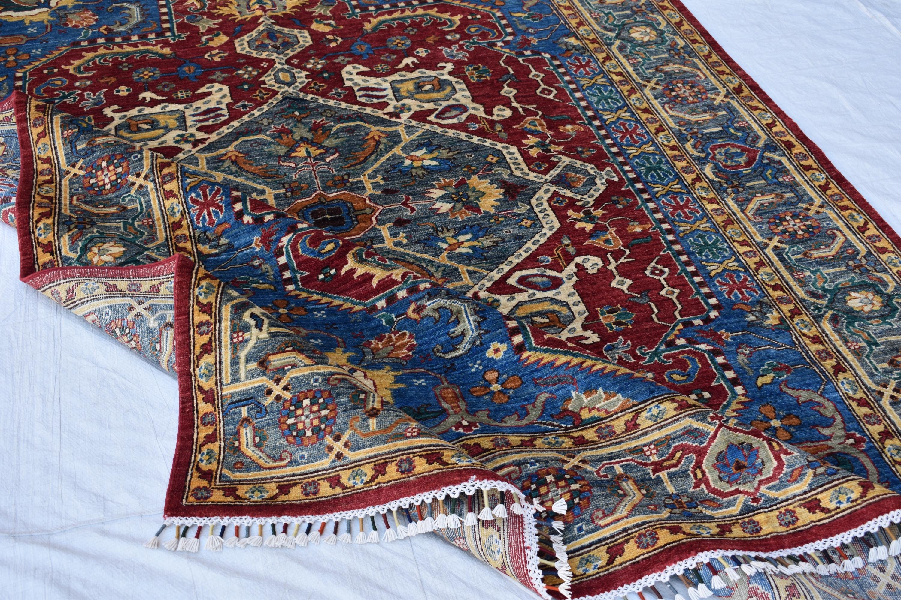 Authentic Chobi Rug – 8.10x6.4 ft: Handwoven Afghan Wool Carpet with Classic Design.