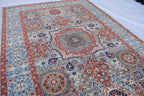 Unique Chobi Rug – 9.5x6.3 ft Handwoven Afghan Wool Carpet with Classic Medallion and Floral Motifs | Living Room Rug