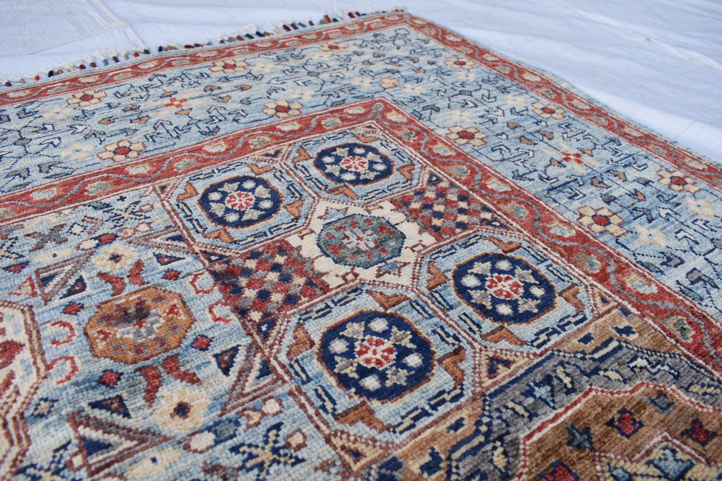 Unique Chobi Rug – 9.5x6.3 ft Handwoven Afghan Wool Carpet with Classic Medallion and Floral Motifs | Living Room Rug