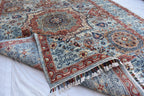 Unique Chobi Rug – 9.5x6.3 ft Handwoven Afghan Wool Carpet with Classic Medallion and Floral Motifs | Living Room Rug