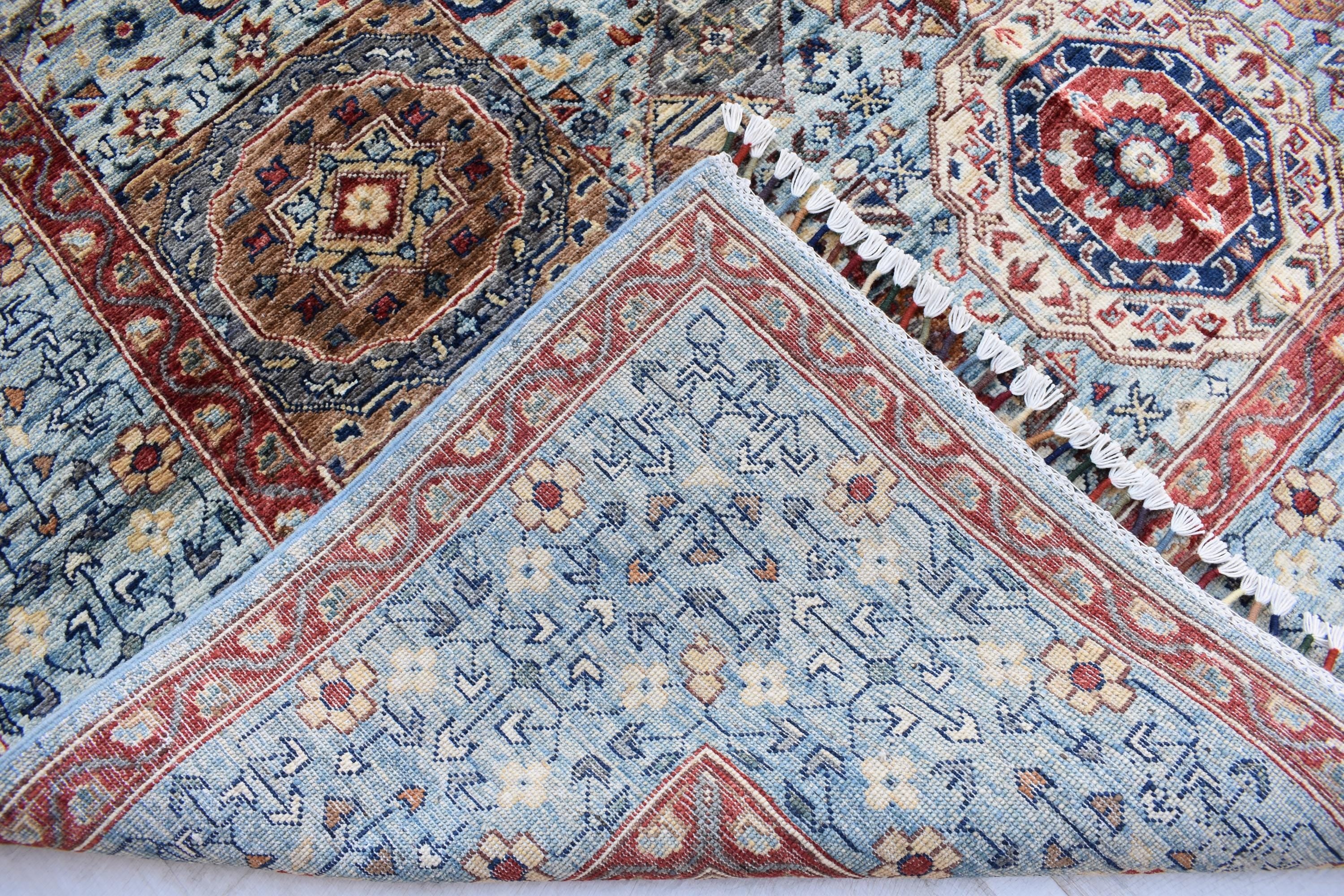 Unique Chobi Rug – 9.5x6.3 ft Handwoven Afghan Wool Carpet with Classic Medallion and Floral Motifs | Living Room Rug