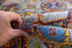 Handmade Afghan Tribal Rug – 7.7x5.10 ft Vibrant Wool Carpet with Geometric Patterns