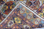 Handmade Afghan Tribal Rug – 7.7x5.10 ft Vibrant Wool Carpet with Geometric Patterns
