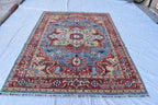 vintage handmade Afghan Chobi rug 7.11 x 5.10 | Living Room Rug | Office Rug | Bedroom Rug | Boho Home Decor