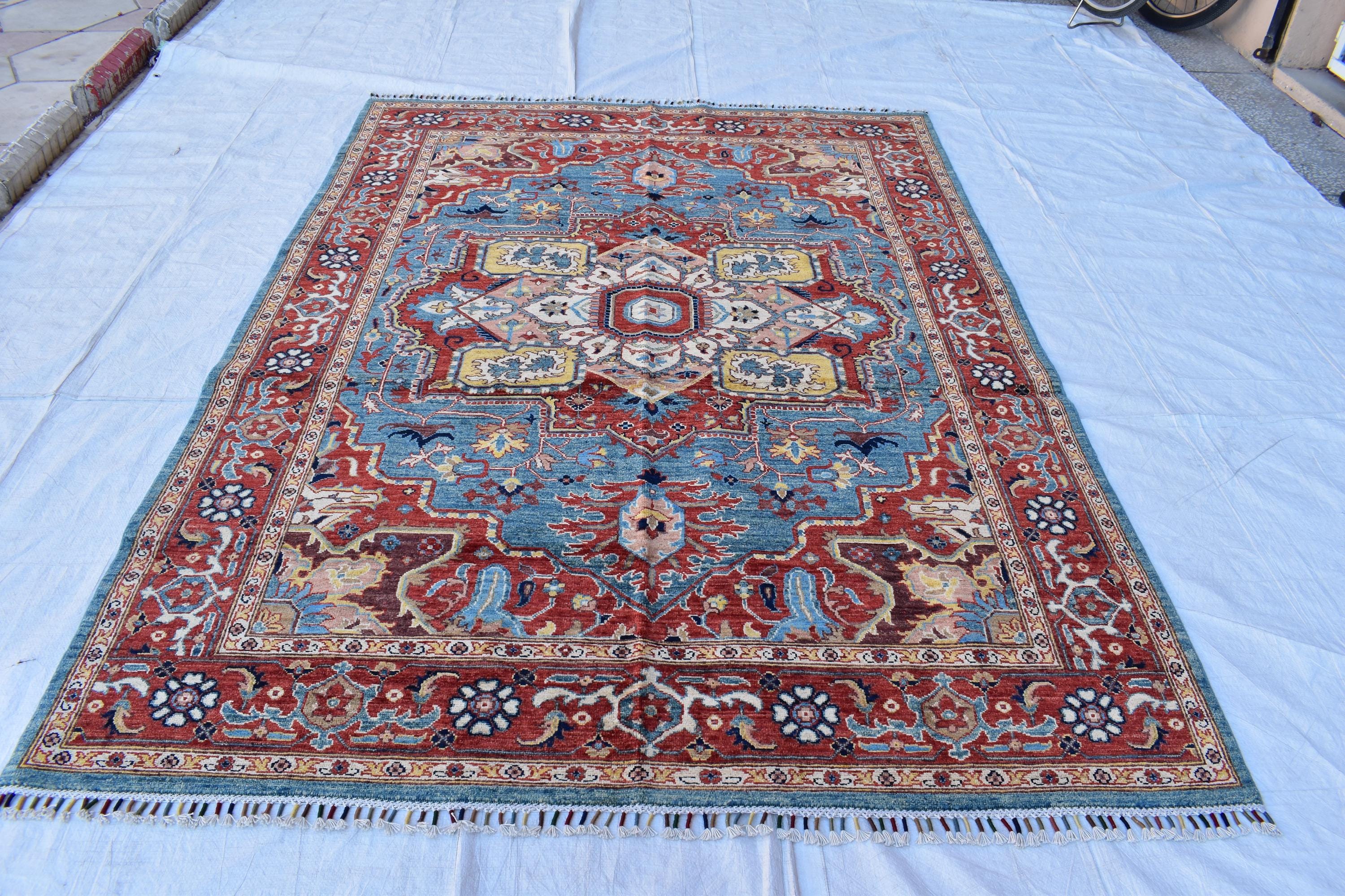 vintage handmade Afghan Chobi rug 7.11 x 5.10 | Living Room Rug | Office Rug | Bedroom Rug | Boho Home Decor