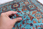handmade Afghan Chobi carpet 4.11 x 3.5 ft authentic 100% wool | Wall Hanging Rug | Boho Home Decor | Office Rug