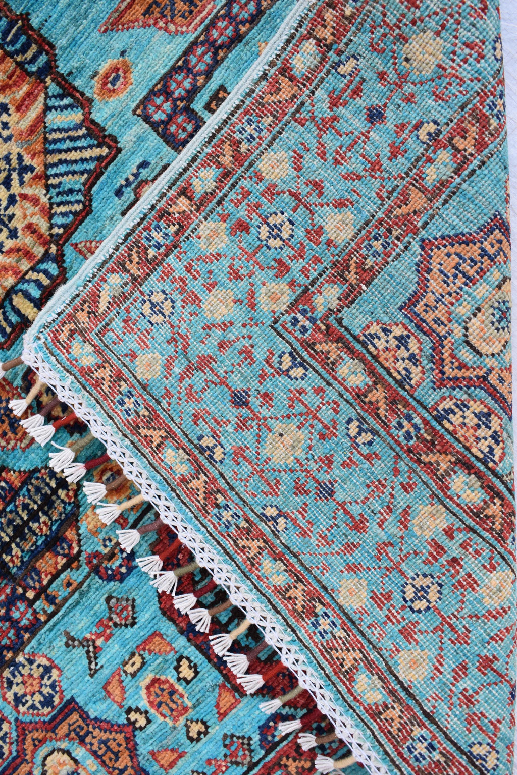 handmade Afghan Chobi carpet 4.11 x 3.5 ft authentic 100% wool | Wall Hanging Rug | Boho Home Decor | Office Rug