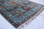 handmade Afghan Chobi carpet 4.11 x 3.5 ft authentic 100% wool | Wall Hanging Rug | Boho Home Decor | Office Rug