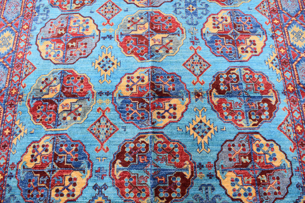 handmade vintage geometric 8.2 x 5.9 ft 100% wool, for living room, dinning room and office.