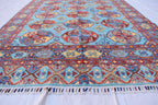 handmade vintage geometric 8.2 x 5.9 ft 100% wool, for living room, dinning room and office.