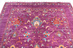 Handwoven Afghan Wool Carpet - Deep Red with Floral Patterns, 6.6x5.2 ft | Living Room Rug | Boho Home Decor | Office Rug