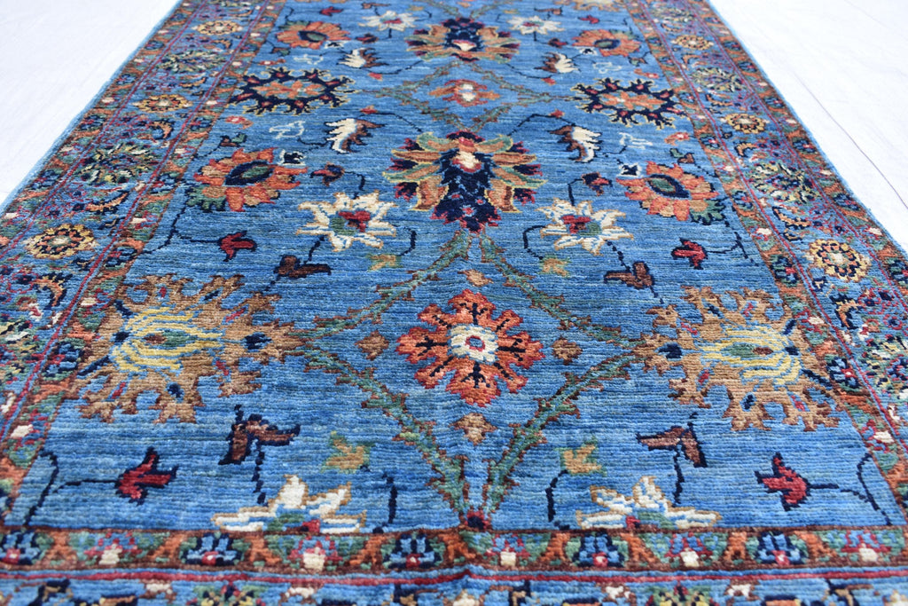 Afghan handmade tribal tradition chob rug, 4.7 x 2.7 ft | Living Room Rug | Small Area Rug | Boho Home Decor | Office Rug